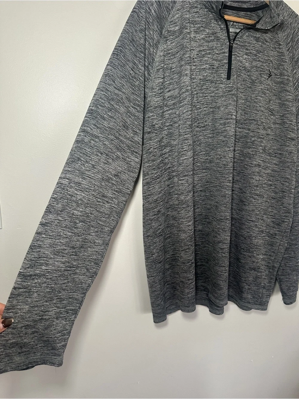 Old Navy Active Go-Dry 1/4 Zip Pullover Gray Space Dye XL